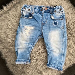 Zara Baby Boy 6-9M Distressed Denim Jeans